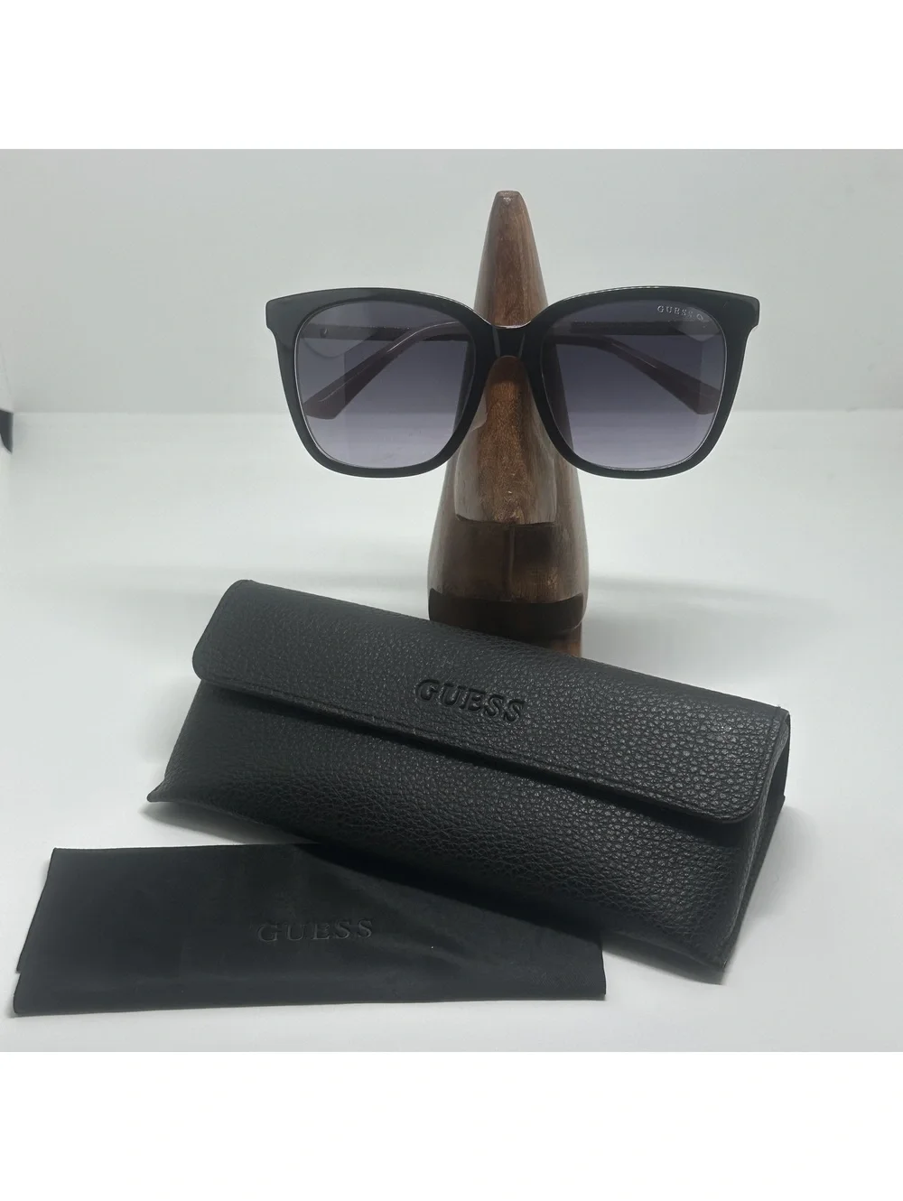 Guess Breast Cancer Two-Tone Black and Pink Sunglasses with Case and Cloth
